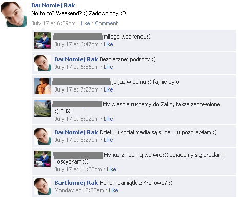 Dyskusja na FB po warsztatach Dyskusja na FB po warsztatach