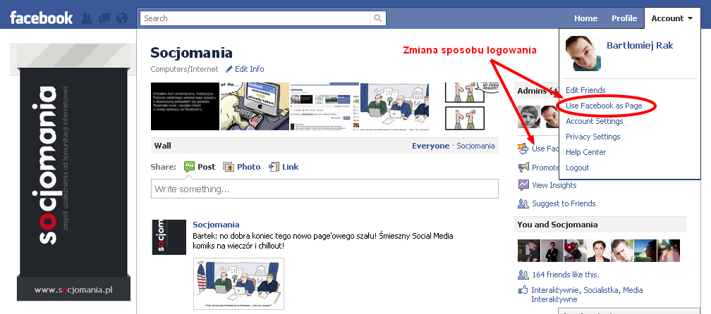 Nowe strony zmiana profilu