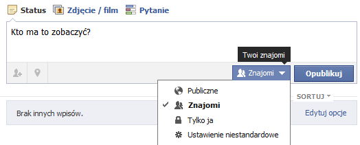 Prywatność postów Prywatność postów