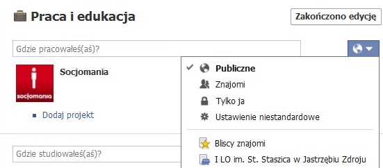 Timeline informacje Timeline informacje